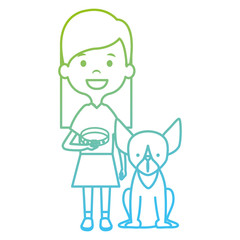 little girl with cute dog vector illustration design