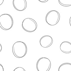 Hand drawn scribble circles line sketch icon seamless pattern background. Business concept vector illustration. Circular scribble doodle symbol pattern.