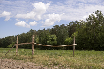 Fototapeta na wymiar Horse Fence Snakes its Way Over the Hill in rural Kentucky