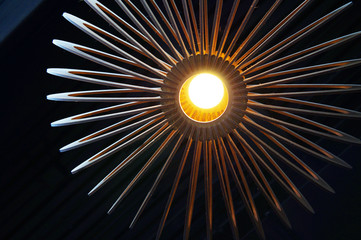 wooden conceptual lamp close-up