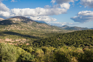 Obraz premium view of Kefalonia island with mountain and ionian sea. Greece.