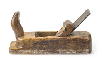 Old vintage jack plane eaten by woodworm