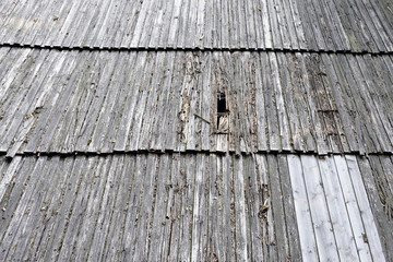 Old wooden roof tiles background