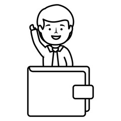 wallet money with businessman vector illustration design