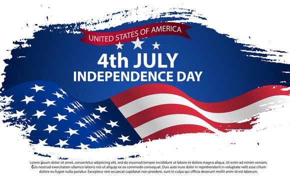 Fourth of July Independence Day. Vector illustration in grunge style