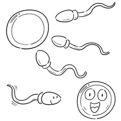 vector set of sperm and egg