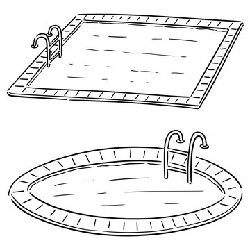 vector set of swimming pool