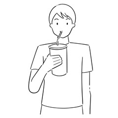 vector set of man drinking