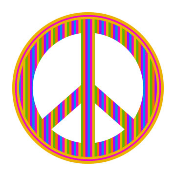 Isolated colored peace symbol