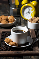 sweet breakfast with coffee, vertical