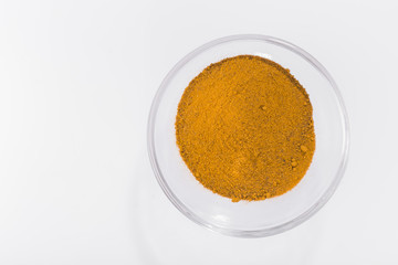turmeric powder on white background, curcuma longa
