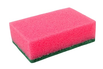 Cleaning sponge on white