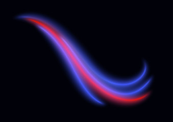 Blue and red neon wave