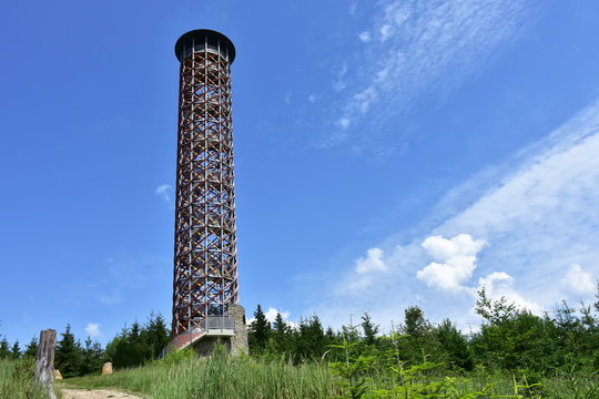 Watching tower Vartovna near town Vsetin in Czech Republic