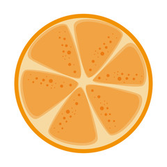 orange half fresh fruit healthy vector illustration design