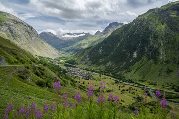 General view of Bonneval-sur-Arc commune in the Savoie department , Auvergne-Rhône-Alpes region in south-eastern France.