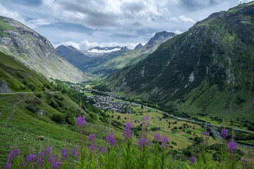 General view of Bonneval-sur-Arc commune in the Savoie department , Auvergne-Rhône-Alpes region in south-eastern France.