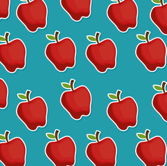apples fresh fruits healthy pattern vector illustration design