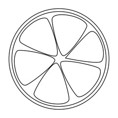 orange half fresh fruit healthy vector illustration design