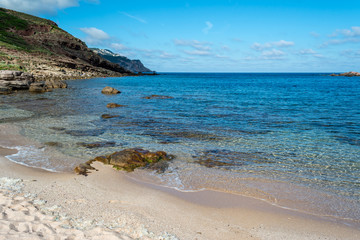 View of sardinian coast and beach