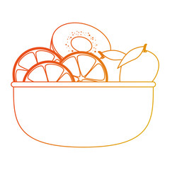 bowl with fresh fruits healthy food vector illustration design