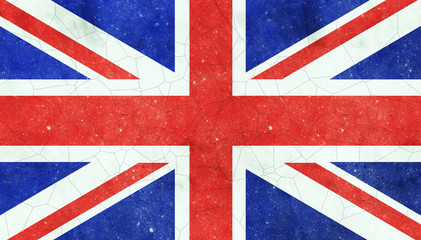 Fototapeta premium UK Flag On Cracked Concrete