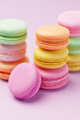 Sweets. Macarons Close Up