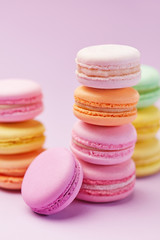 Sweets. Macarons Close Up
