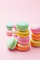 Dessert. Colorful Macaroons Close Up