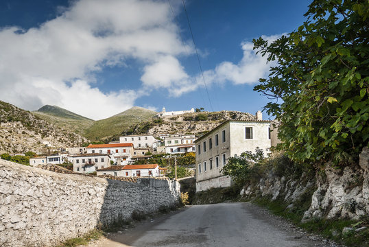 dhermi traditional village view in southern albania