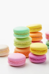 Macarons. Colorful French Macaroons Close Up