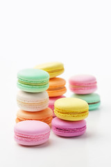 Macarons. Colorful French Macaroons Close Up