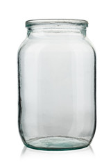 empty jar on a white background