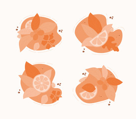 Tea coffee elements set