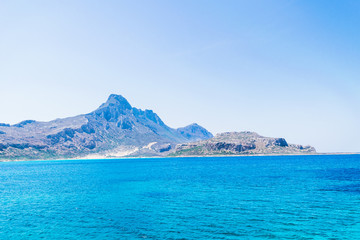 Balos beach in Greece. Sea view and summer landscape.