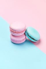 Sweets. Colorful Macaroons Background