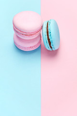 Sweets. Colorful Macaroons Background