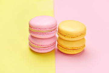 Macarons. Colorful Dessert On Background.