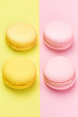 Macarons. Colorful Dessert On Background.