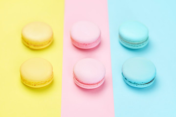 Macaron Sweets On Pastel Background
