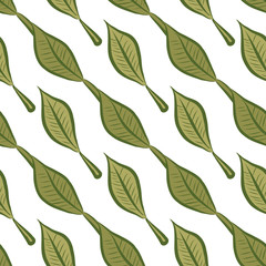 Seamless abstract illustrations of leaves, conceptual. Cartoon, creative, line & surface.