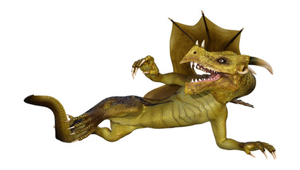 Fototapeta premium 3D Fantasy Fantasy Dragon na białym tle