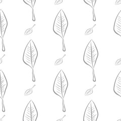 Seamless abstract illustrations of leaves, conceptual. Canvas, template, line & decoration.