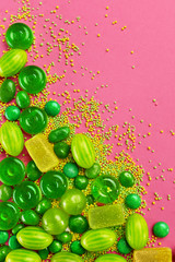 Candy And Sweets. Sugar Candies On Background