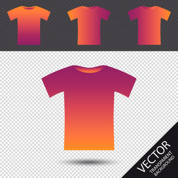 Tshirt Icon - Bunte Vektor Illustration - Freigestellt auf transparentem Hintergrund