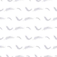 Seamless illustrations of feather. Creative, digital, background & pattern.