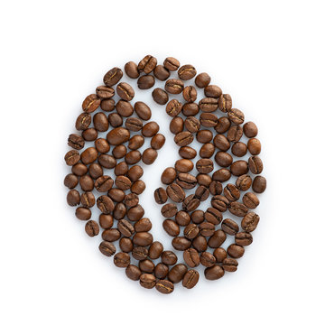 recommend clip art: Silhouette of seed made from roasted coffee beans. isolated on white background