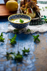 Chicken kebab with lemon