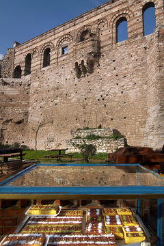 Tekfur Palace and desserts in istanbul,Turkey