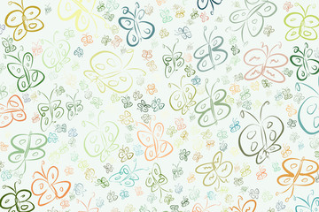 Illustrations of butterfly. Nature, canvas, concept & insects.